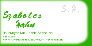 szabolcs hahn business card